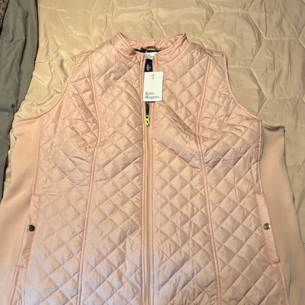 Kim Rogers Pink Quilted Vest